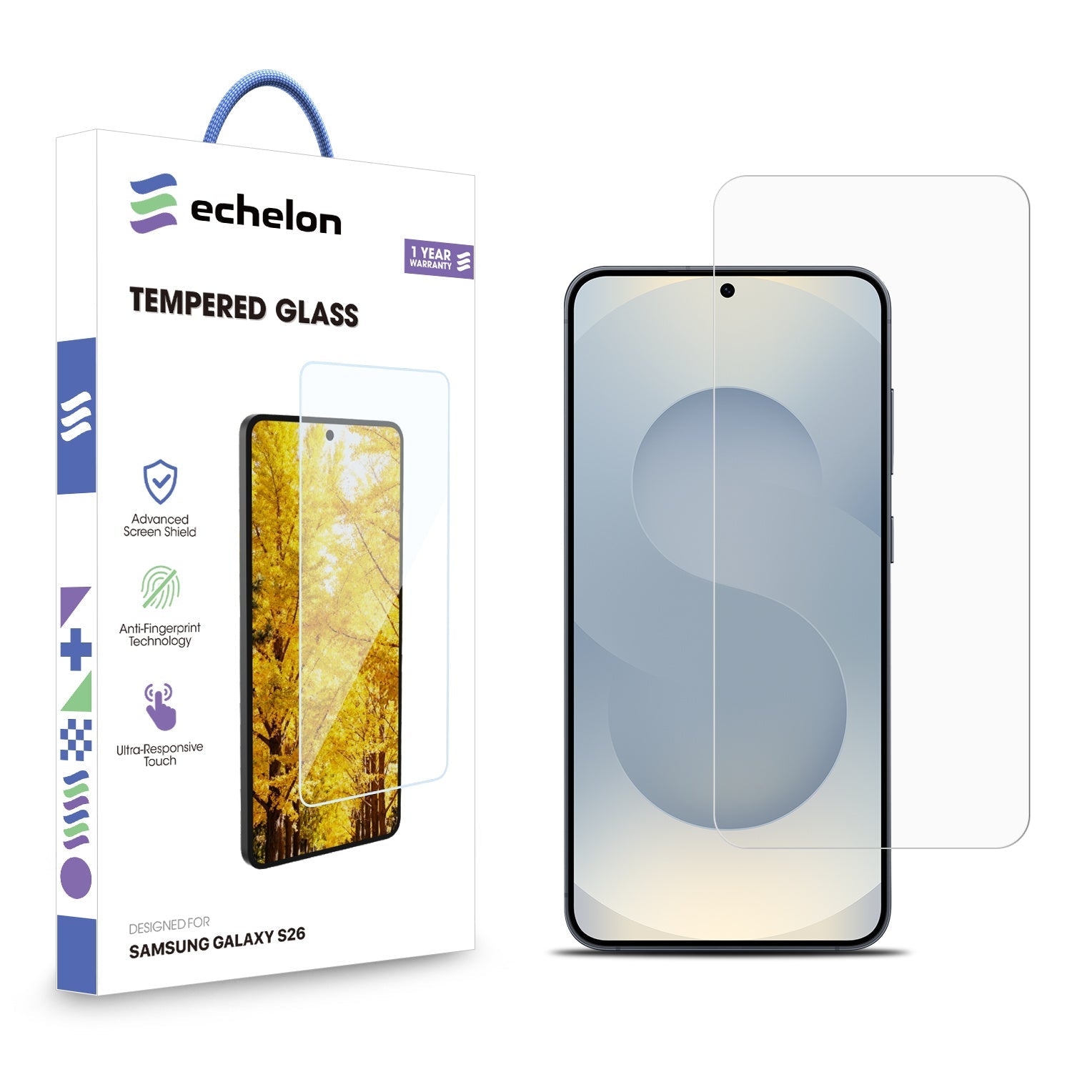 echelon Tempered Glass Screen Protector (2.5D) for Samsung Galaxy S26 - Clear