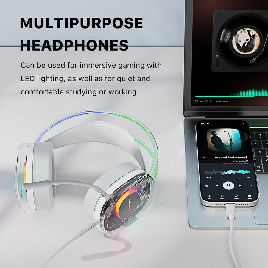 Echelon SoundScape See-Through RGB Gaming Headset w/ USB-C Mic - Grey - EUHSHFST091-7.jpg