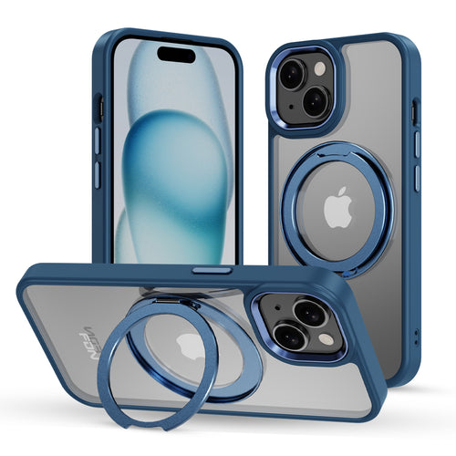 FDN RingRound 360° Kickstand Case w/ MagSafe for Apple iPhone 15 - Blue - FIP15CSFGMS332-2.jpg