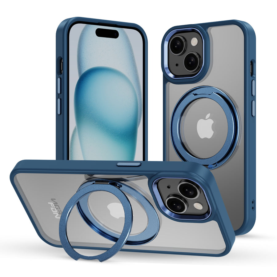 FDN RingRound 360° Kickstand Case w/ MagSafe for Apple iPhone 15 - Blue - FIP15CSFGMS332-2.jpg