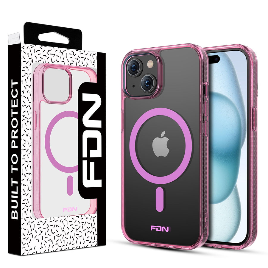 FDN Clear Series MagSafe Case for Apple iPhone 15 - Pink