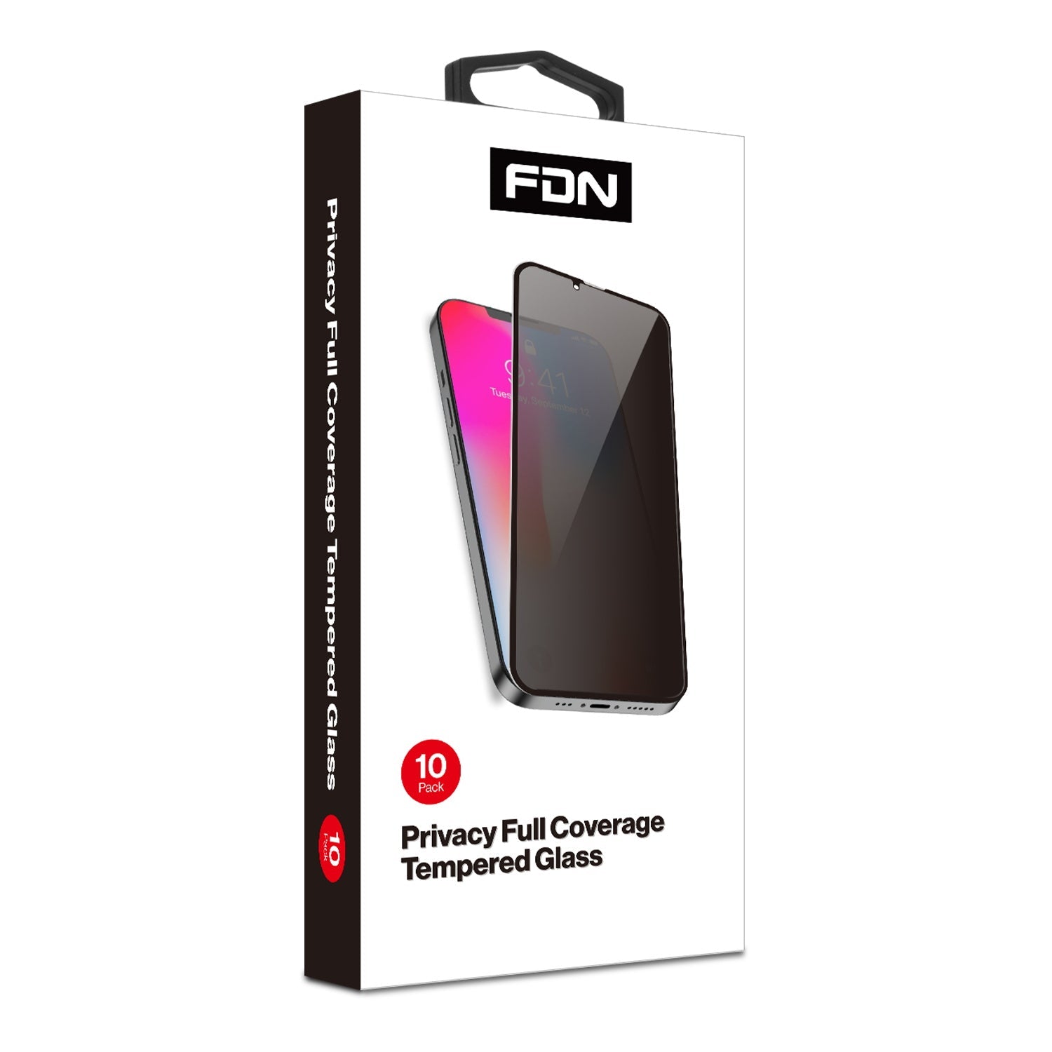 FDN Privacy Full Coverage Tempered Glass Screen Protector (10-pack) for Motorola Moto G 5G (2025) - Black