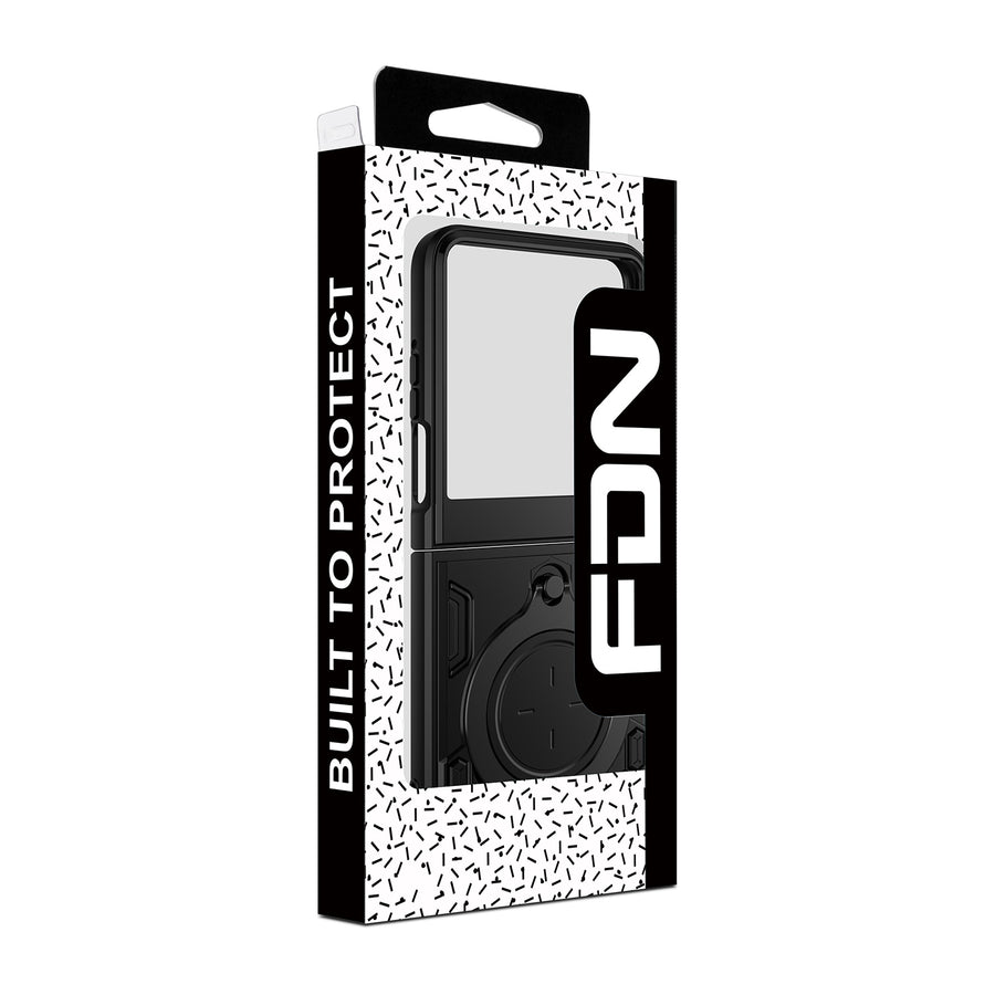 FDN Anti-Drop Hybrid Protector Case (with Ring Stand) for Motorola razr (2024) - Black / Black - FMRAZR4CSFSSS671-10.jpg