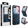 FDN Anti-Drop Hybrid Protector Case (with Ring Stand) for Motorola razr (2024) - Blue / Black