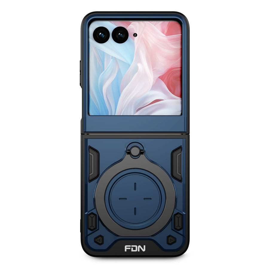 FDN Anti-Drop Hybrid Protector Case (with Ring Stand) for Motorola razr (2024) - Blue / Black - FMRAZR4CSFSSS672-3.jpg