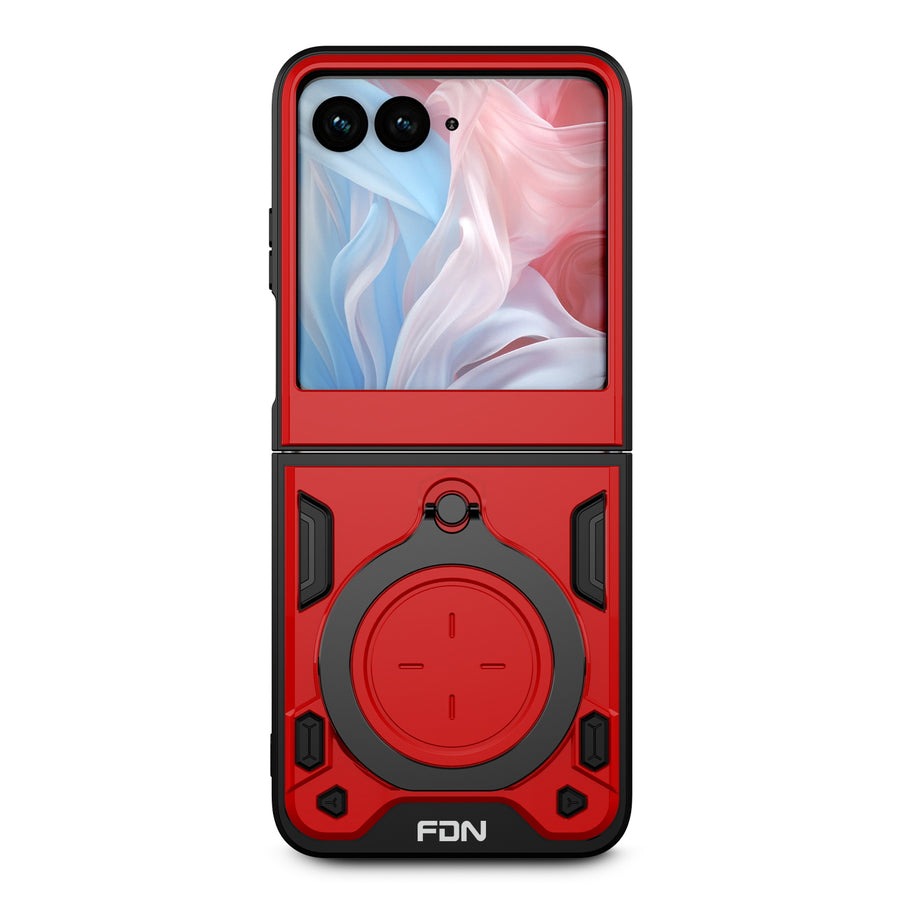 FDN Anti-Drop Hybrid Protector Case (with Ring Stand) for Motorola razr (2024) - Red / Black - FMRAZR4CSFSSS673-3.jpg