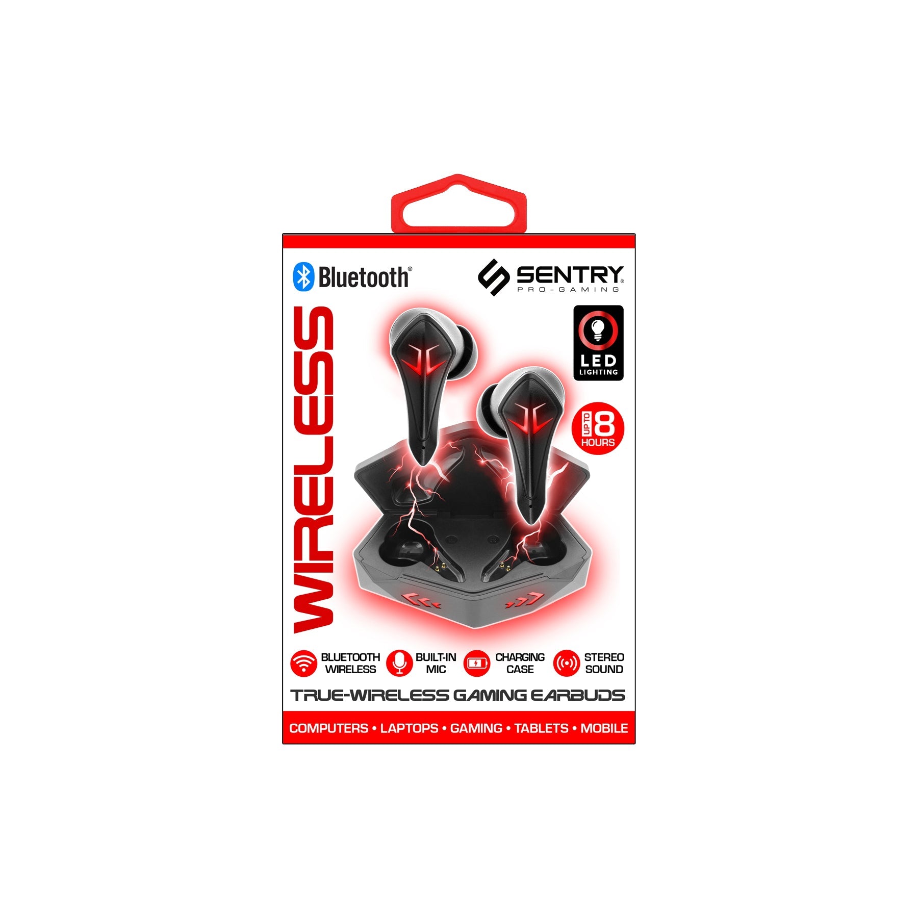 Red Light-up True Wireless Buds