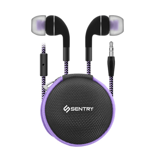 Sentry Tunes Wired Ear Buds with Zipper Carrying Case - PURPLE - HM655Z-1.jpg