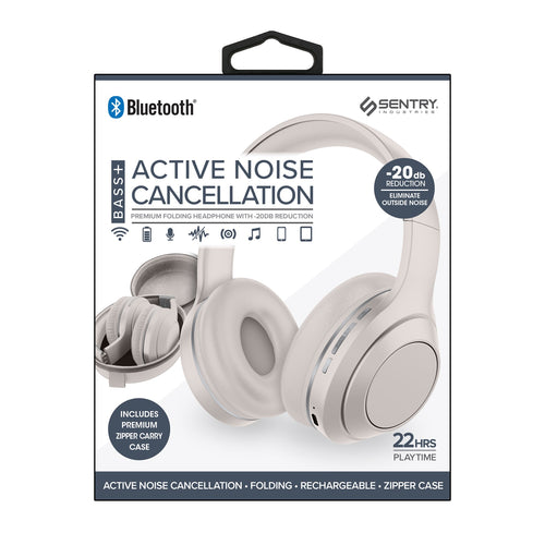Sentry Active Noise Cancelling Bluetooth Headphones with Zipper Carrying Case - Sand - HPX-BTANDZSD-2.jpg