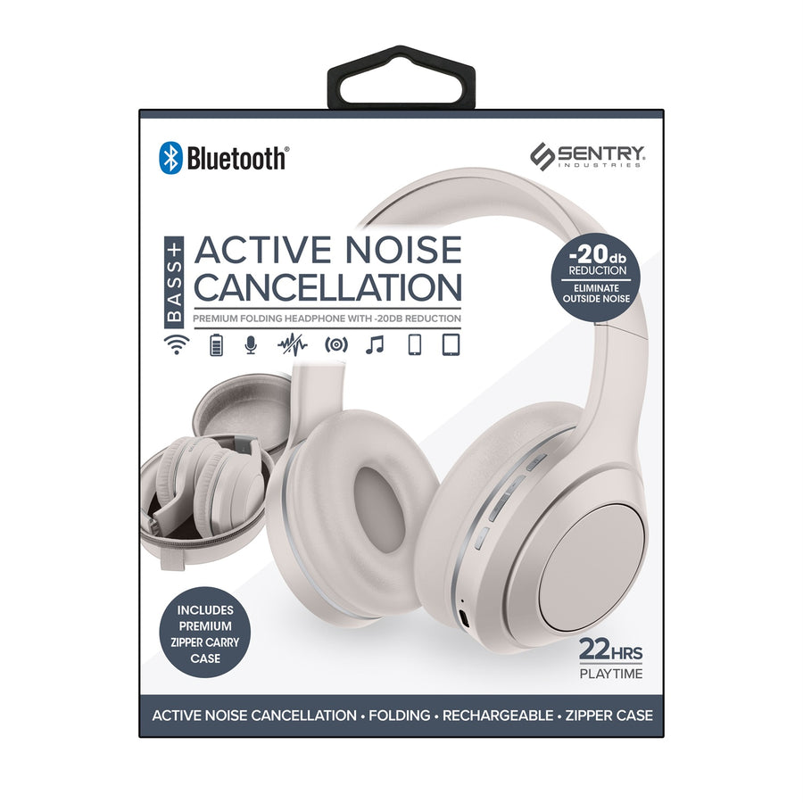 Sentry Active Noise Cancelling Bluetooth Headphones with Zipper Carrying Case - Sand - HPX-BTANDZSD-2.jpg