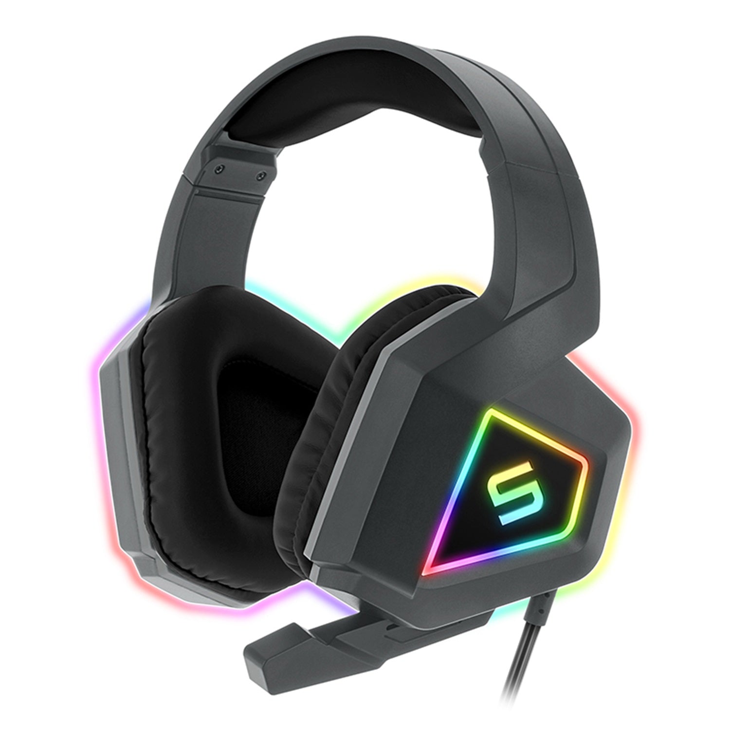 Sentry Invander Light Up Gaming Headphone w/ Microphone - Black
