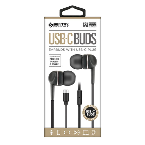 Sentry USB-C Earbuds w/ Microphone - Black - HPX-IC116-2.jpg