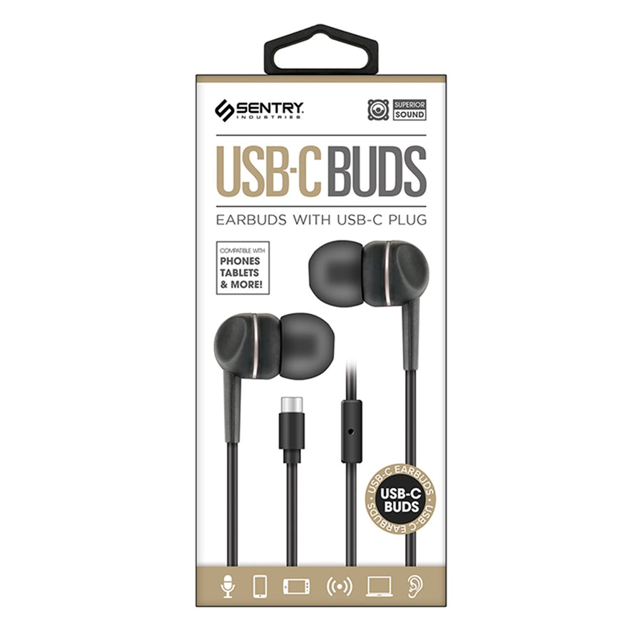 Sentry USB-C Earbuds w/ Microphone - Black - HPX-IC116-2.jpg
