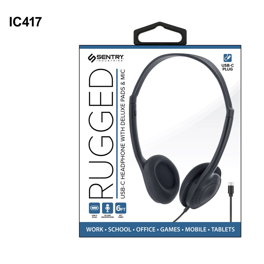 Sentry USB-C Wired Promo Headphones - Black - HPX-IC417-2.jpg