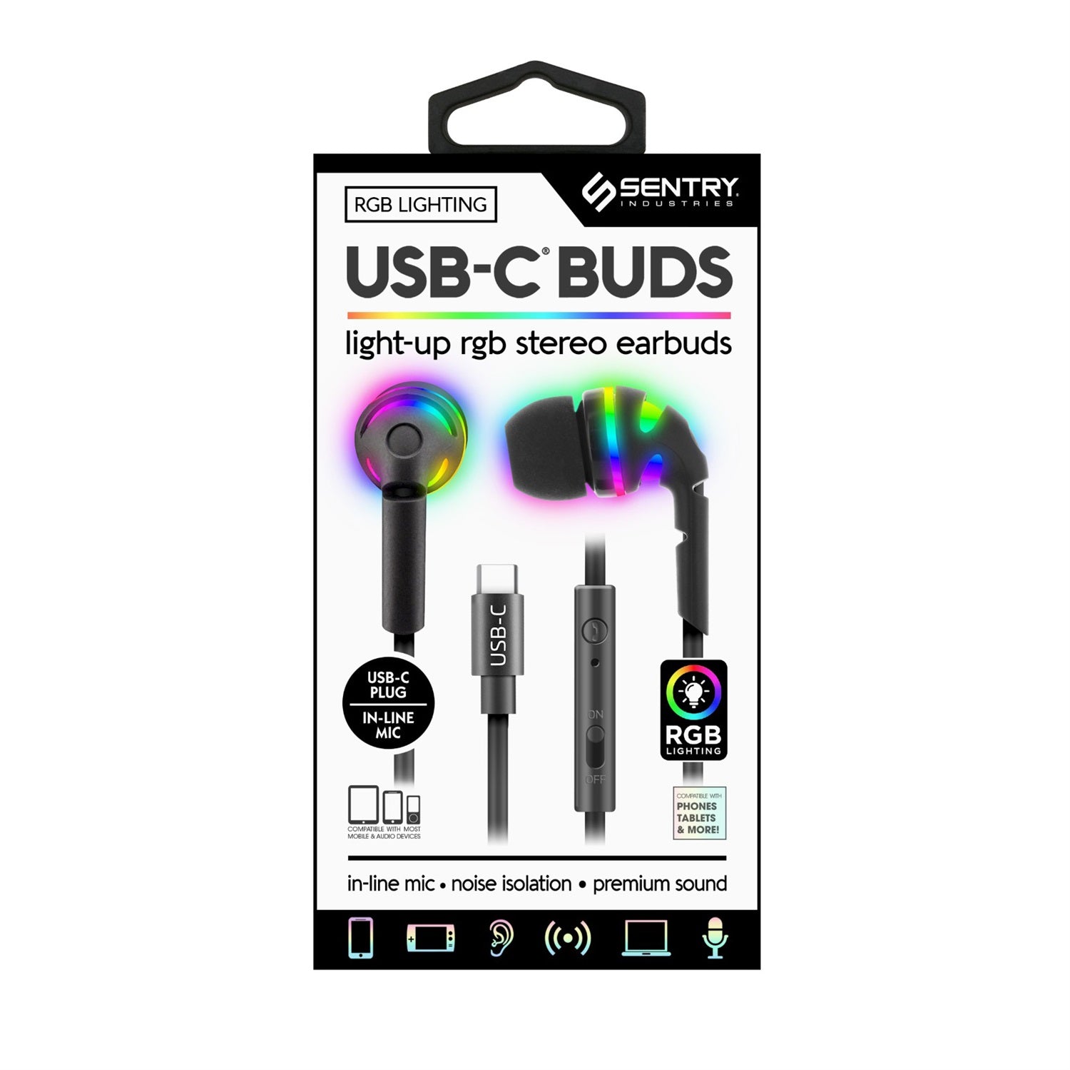 Sentry Light-Up USB-C Wired Ear Buds - RGB - HPX-ICGLOW-2.jpg