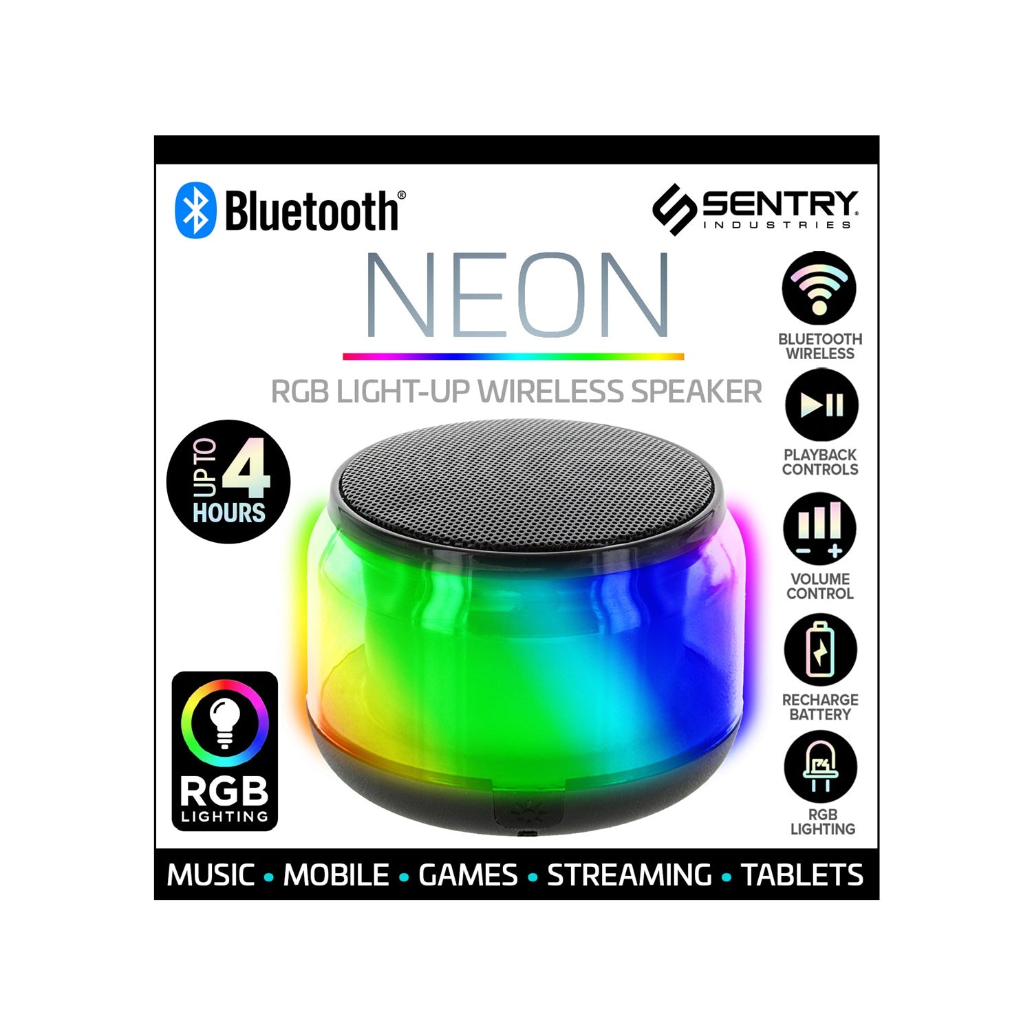 Sentry Light-Up RGB Bluetooth Speaker - RGB