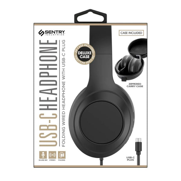 Sentry Premium Wired Headphones with Type-C Plug & Zipper Carrying Case - BLACK - IC900-2.jpg