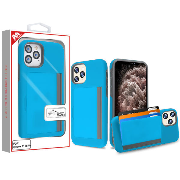 MyBat Poket Hybrid Protector Cover (with Back Film) for Apple iPhone 11 Pro Max - Blue / Gray - IP11MHPCPKT002-1.jpg