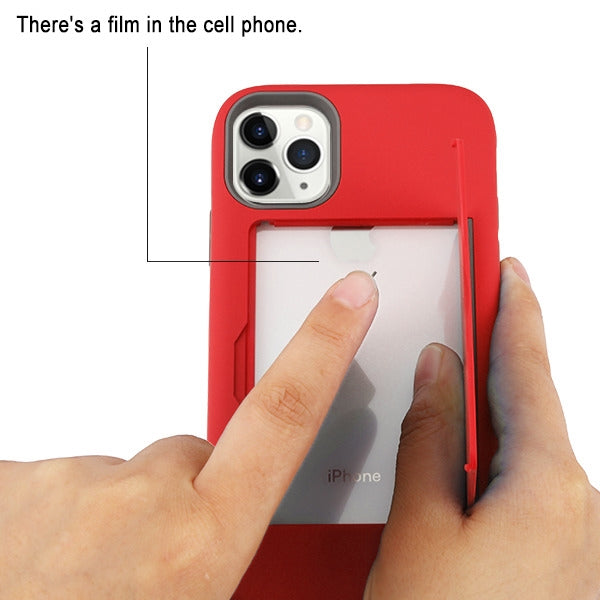 MyBat Poket Hybrid Protector Cover (with Back Film) for Apple iPhone 11 Pro Max - Red / Gray - IP11MHPCPKT003-2.jpg