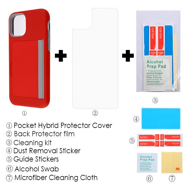 MyBat Poket Hybrid Protector Cover (with Back Film) for Apple iPhone 11 Pro Max - Red / Gray - IP11MHPCPKT003-7.jpg