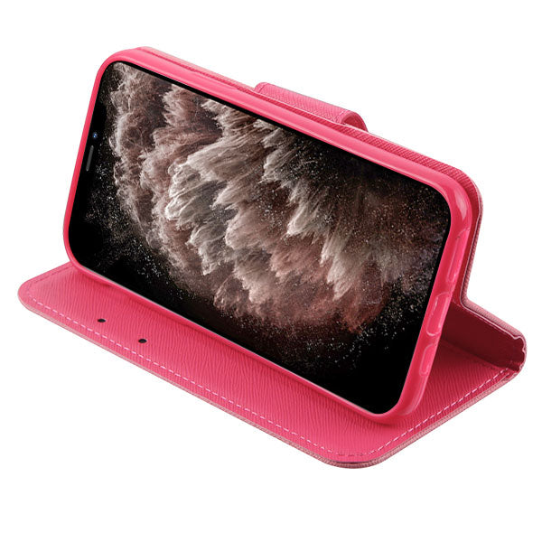 MyBat Liner MyJacket Wallet Crossgrain Series for Apple iPhone 11 Pro Max - Pink Pattern / Hot Pink - IP11MMYJK846-3.jpg