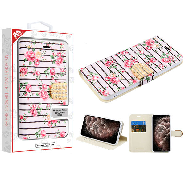 MyBat MyJacket Wallet Diamond Series for Apple iPhone 11 Pro Max - Pink Fresh Roses - IP11MMYJKDM105-1.jpg