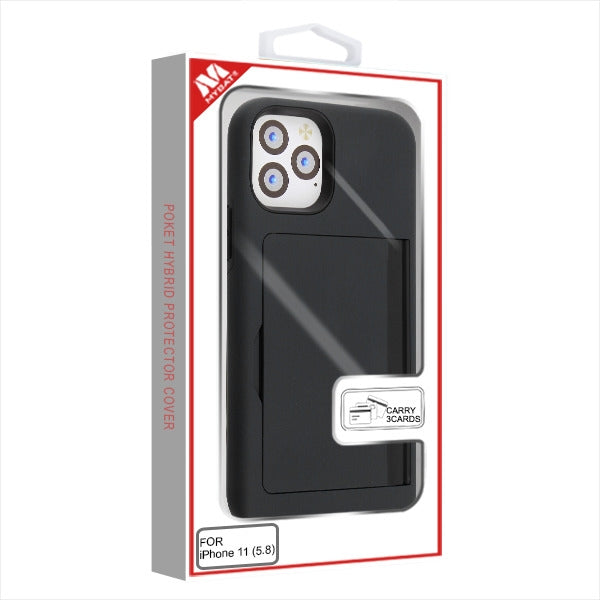 MyBat Poket Hybrid Protector Cover (with Back Film) for Apple iPhone 11 Pro - Black / Black - IP11PHPCPKT001-9.jpg