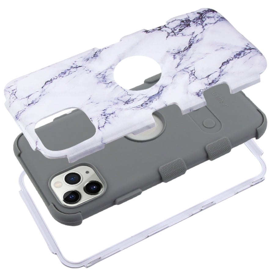 MyBat TUFF Series Case for Apple iPhone 11 Pro - White Marbling / Iron Gray - IP11PHPCTUFFIM1044-3.jpg