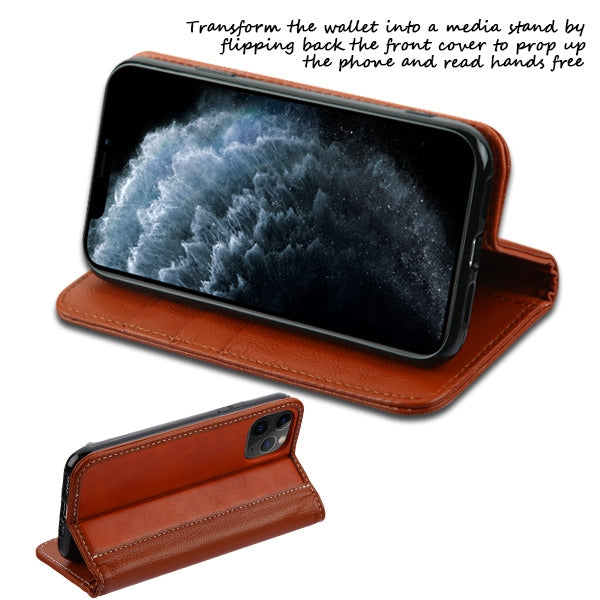 MyBat Genuine Leather MyJacket Wallet for Apple iPhone 11 Pro - Brown - IP11PMYJKPR002-7.jpg