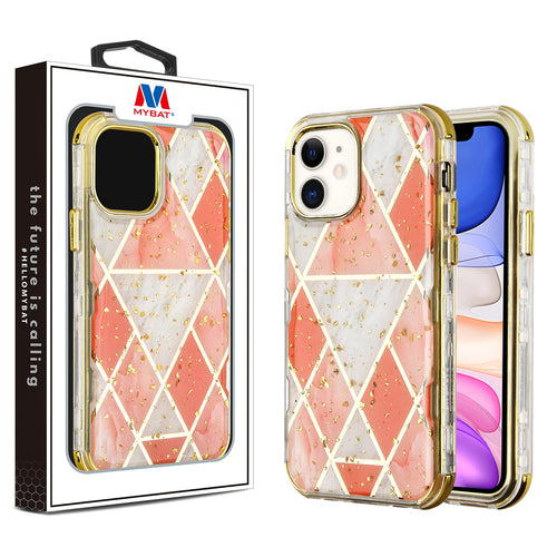 MyBat TUFF Kleer Hybrid Case for Apple iPhone 11 - Electroplated Pink Marble / Electroplating Gold - IP11RHPCTUFFKIM053.JPG