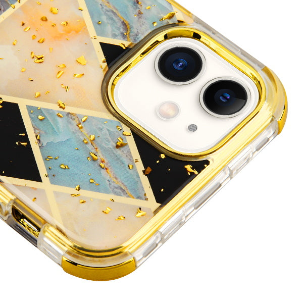 MyBat TUFF Kleer Hybrid Case for Apple iPhone 11 - Electroplated Blue Marble / Electroplating Gold - IP11RHPCTUFFKIM054-3.JPG