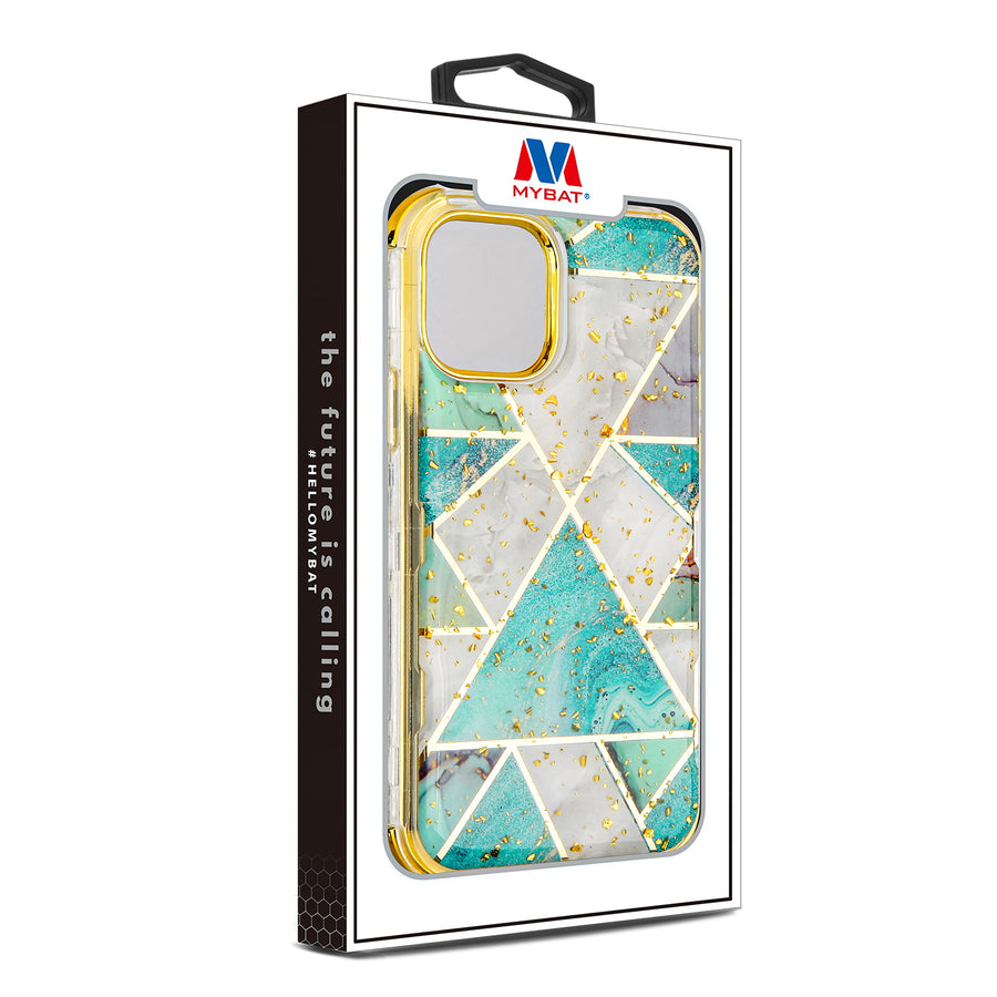 MyBat TUFF Kleer Hybrid Case for Apple iPhone 11 - Electroplated Green Marble / Electroplating Gold - IP11RHPCTUFFKIM055-7.JPG