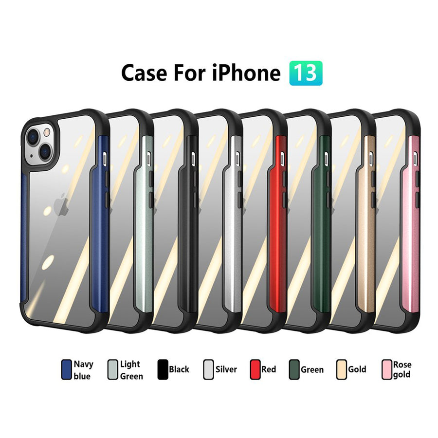 Clear Iron Armor Hybrid Chrome Case for Apple iPhone 13 (6.1) (Black) - IP13-61-IRON-CASE-BLACK-9.jpg