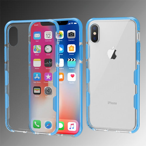 MyBat Bumper Guard Candy Skin Cover for Apple iPhone XS/X - Transparent Clear / Blue - IPHONEXCASKCA656WP-2.jpg