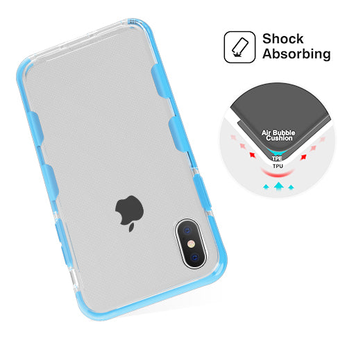 MyBat Bumper Guard Candy Skin Cover for Apple iPhone XS/X - Transparent Clear / Blue - IPHONEXCASKCA656WP-4.jpg