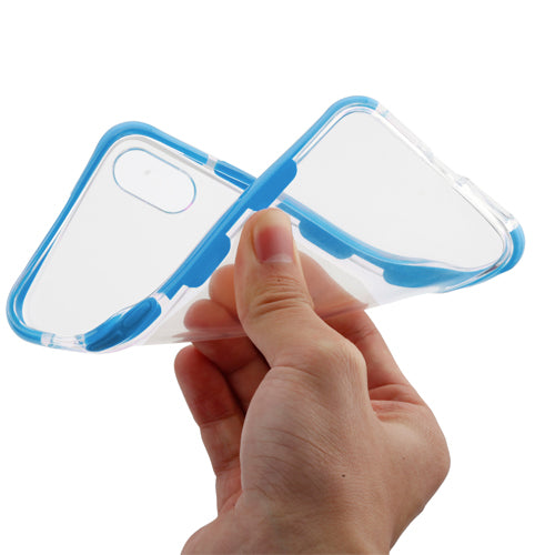 MyBat Bumper Guard Candy Skin Cover for Apple iPhone XS/X - Transparent Clear / Blue - IPHONEXCASKCA656WP-6.jpg