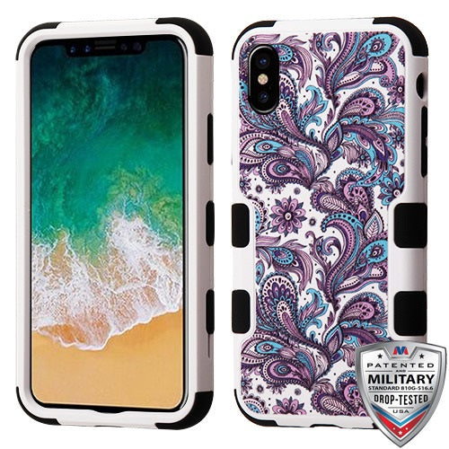 MyBat TUFF Series Case for Apple iPhone XS/X - Purple European Flowers / Black - IPHONEXHPCTUFFIM237WP-1.jpg