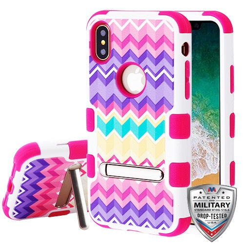 MyBat TUFF Series Case (with Magnetic Metal Stand) for Apple iPhone XS/X - Camo Wave / Hot Pink - IPHONEXHPCTUFFIM333WP-1.jpg