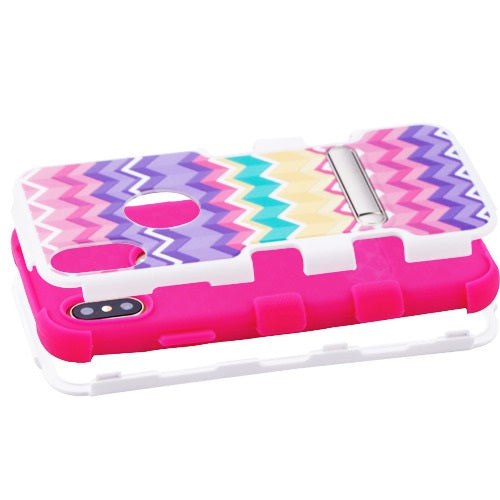 MyBat TUFF Series Case (with Magnetic Metal Stand) for Apple iPhone XS/X - Camo Wave / Hot Pink - IPHONEXHPCTUFFIM333WP-3.jpg