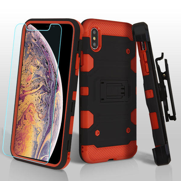 MyBat 3-in-1 Storm Tank Hybrid Protector Cover Combo (with Black Holster) for Apple iPhone XS Max - Black / Red - IPXSMAXHPCSTKCMB002WP-2.jpg