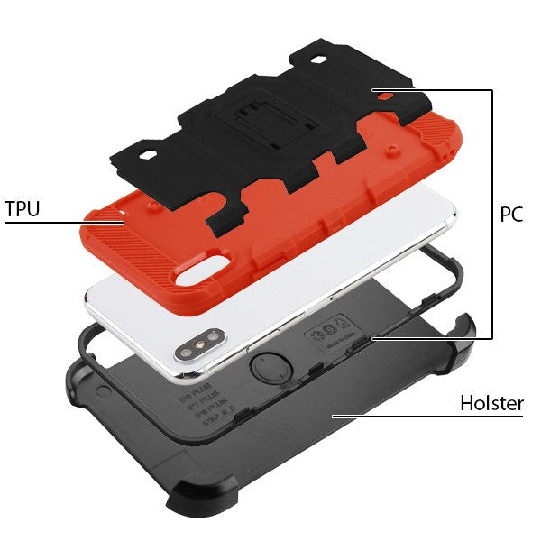 MyBat 3-in-1 Storm Tank Hybrid Protector Cover Combo (with Black Holster) for Apple iPhone XS Max - Black / Red - IPXSMAXHPCSTKCMB002WP-3.jpg