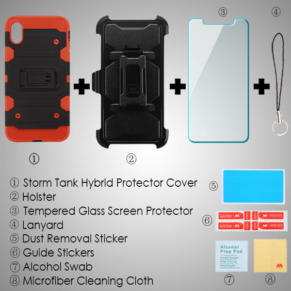 MyBat 3-in-1 Storm Tank Hybrid Protector Cover Combo (with Black Holster) for Apple iPhone XS Max - Black / Red - IPXSMAXHPCSTKCMB002WP-8.jpg