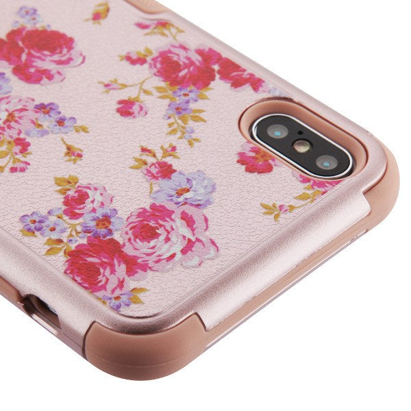 MyBat TUFF Series Case (with Magnetic Metal Stand) for Apple iPhone XS Max - Vintage Rose Bush Textured Rose Gold / Rose Gold - IPXSMAXHPCTUFFIM3504WP-4.jpg