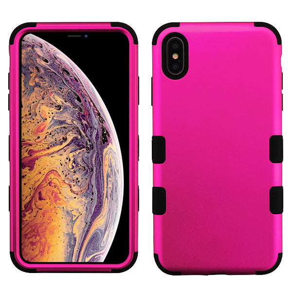 MyBat TUFF Hybrid Phone Protector Cover [Military-Grade Certified](with Package) for Apple iPhone XS Max - Titanium Solid Hot Pink / Black - IPXSMAXHPCTUFFSO004WP-2.jpg