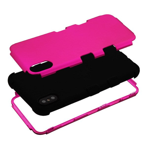 MyBat TUFF Hybrid Phone Protector Cover [Military-Grade Certified](with Package) for Apple iPhone XS Max - Titanium Solid Hot Pink / Black - IPXSMAXHPCTUFFSO004WP-3.jpg