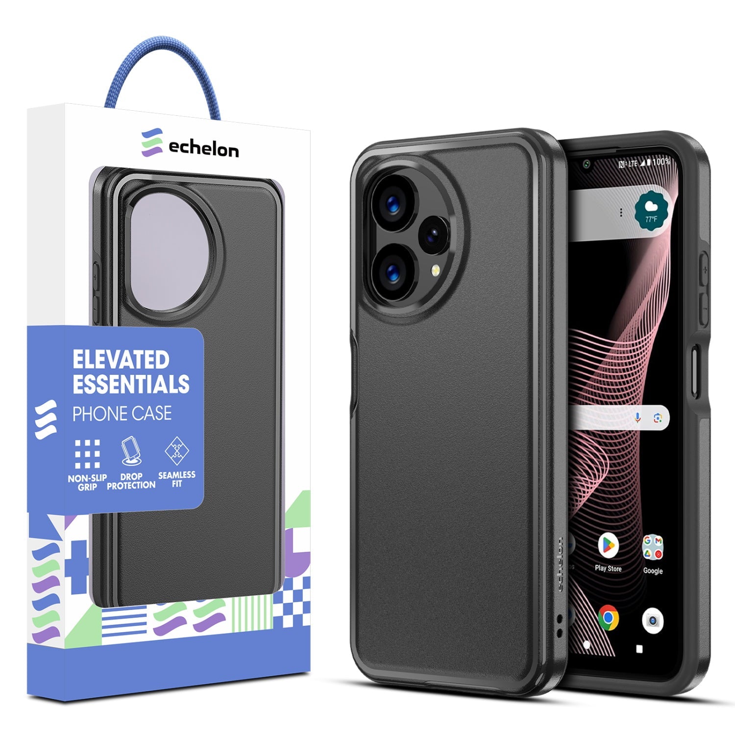 echelon Intact Series Case for Cricket Icon Plus 2026/At&t Verge 2 - Black