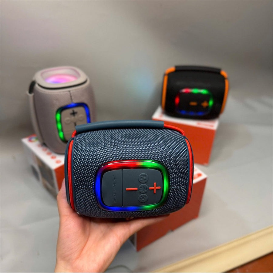 Bluetooth Drum-Style Speaker with LED Lights and FM Radio, Portable, Loud Sound JC600 - Gray - JC600-SPEAKER-GRAY-3.jpg