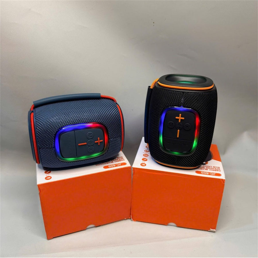 Bluetooth Drum-Style Speaker with LED Lights and FM Radio, Portable, Loud Sound JC600 - Gray - JC600-SPEAKER-GRAY-4.jpg