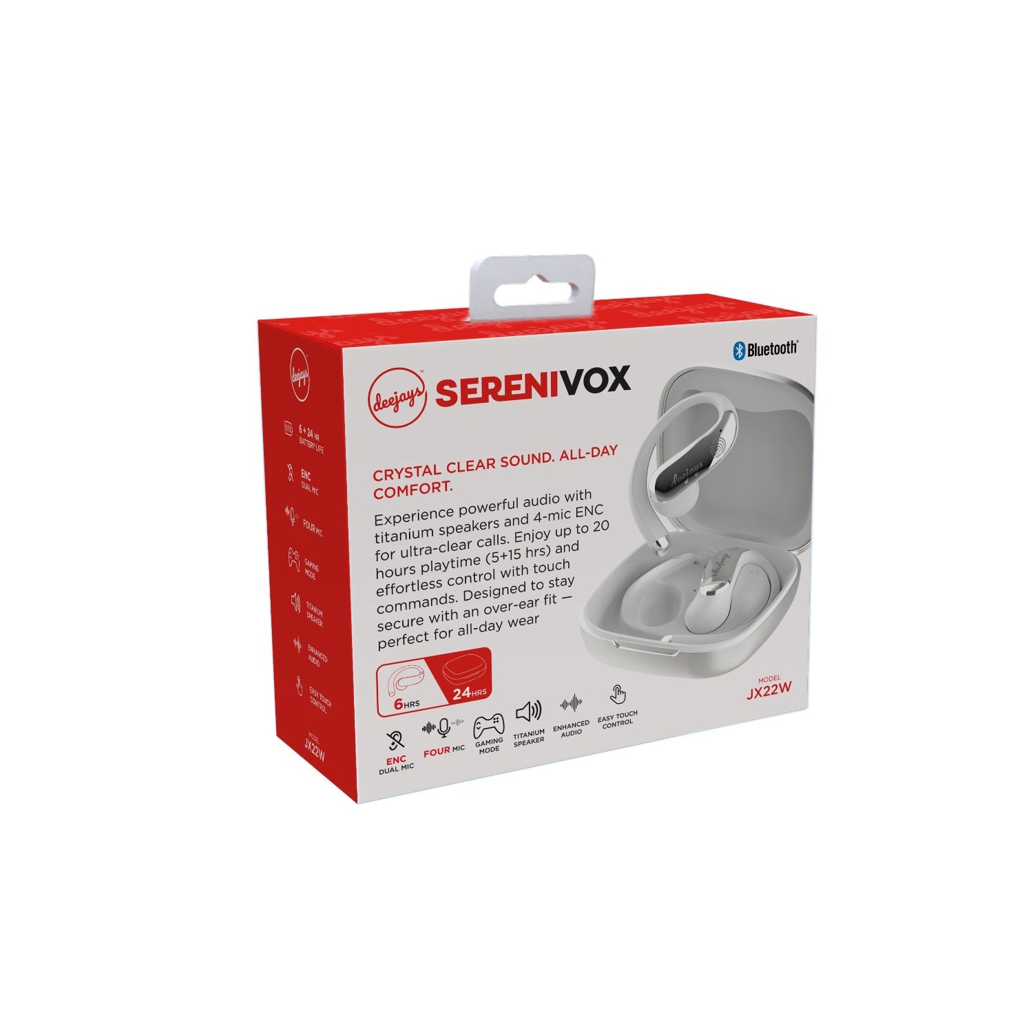 Deejays JX22 SereniVox Bluetooth Earbuds White - White - JX22W-2.jpg