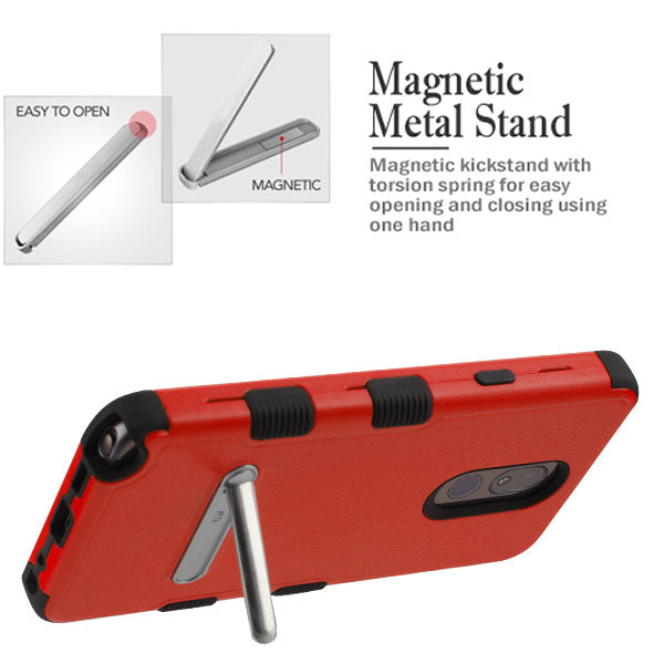 MyBat TUFF Series Case (with Magnetic Metal Stand) for Lg Stylo 5 - Natural Red / Black - LGSTL5HPCTUFFSO356-6.jpg